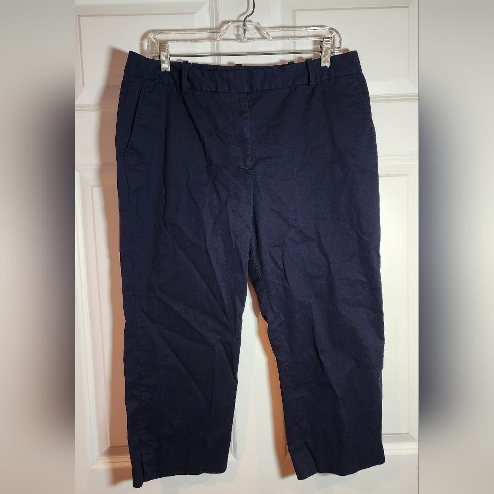 Talbots Signature Navy Blue Cropped Pants Size 12